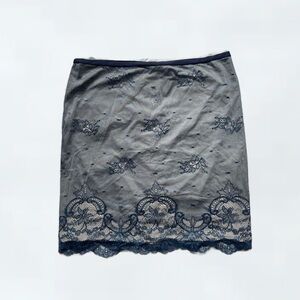 Elegant Blue Lace Skirt - Intimissimi